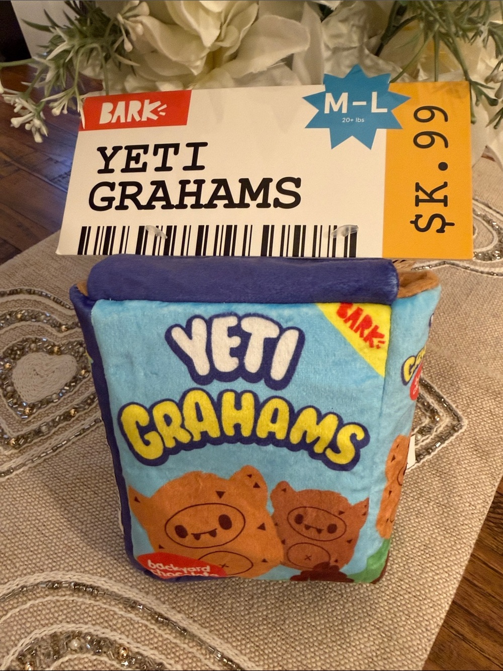 Bark Yeti Grahams Plush Toy - Blue & Yellow
